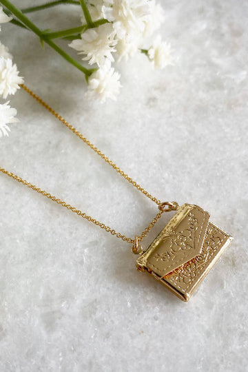 Wisteria London Floria Gold Envelope Necklace Wisteria London